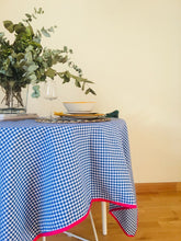 Cargar imagen en el visor de la galería, MANTEL ALGODÓN VICHY AZUL